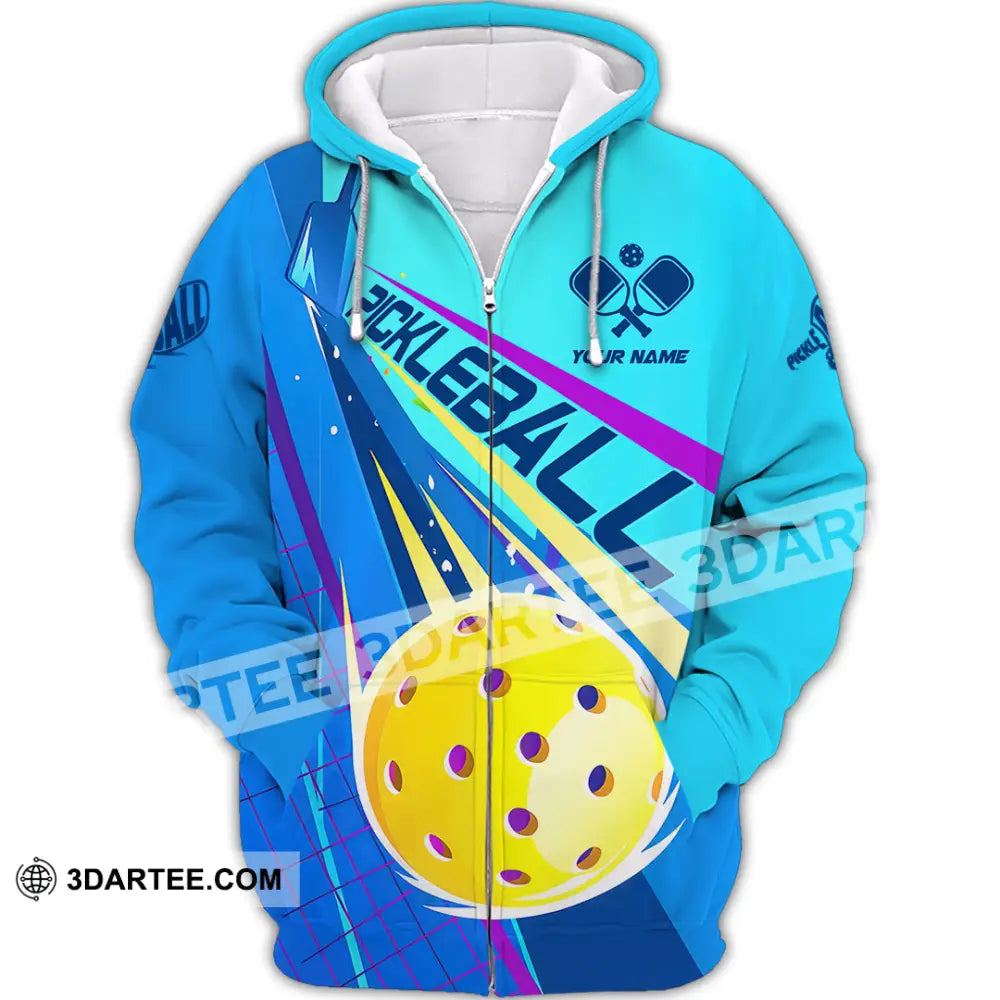 Unisex Shirt - Custom Name Pickleball Player Zipper Hoodie / S T-Shirt