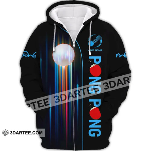 Unisex Shirt Custom Name - Ping Pong Clothing Club T-Shirt Gifts For Lovers Zipper Hoodie / S