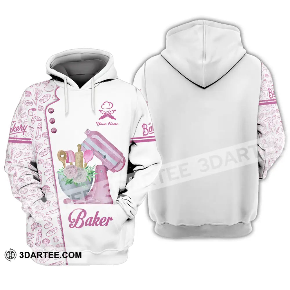 Unisex Shirt - Custom Name Pink Baker Shirt - Hoodie / S - T-shirt