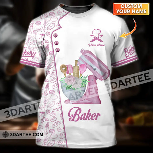 Unisex Shirt - Custom Name Pink Baker Shirt - T-shirt