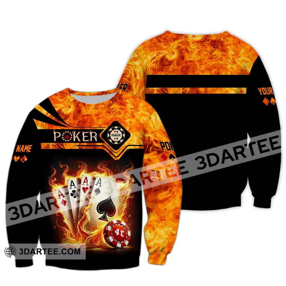 Unisex Shirt Custom Name Poker Casino Hoodie Polo Long Sleeve / S T-Shirt