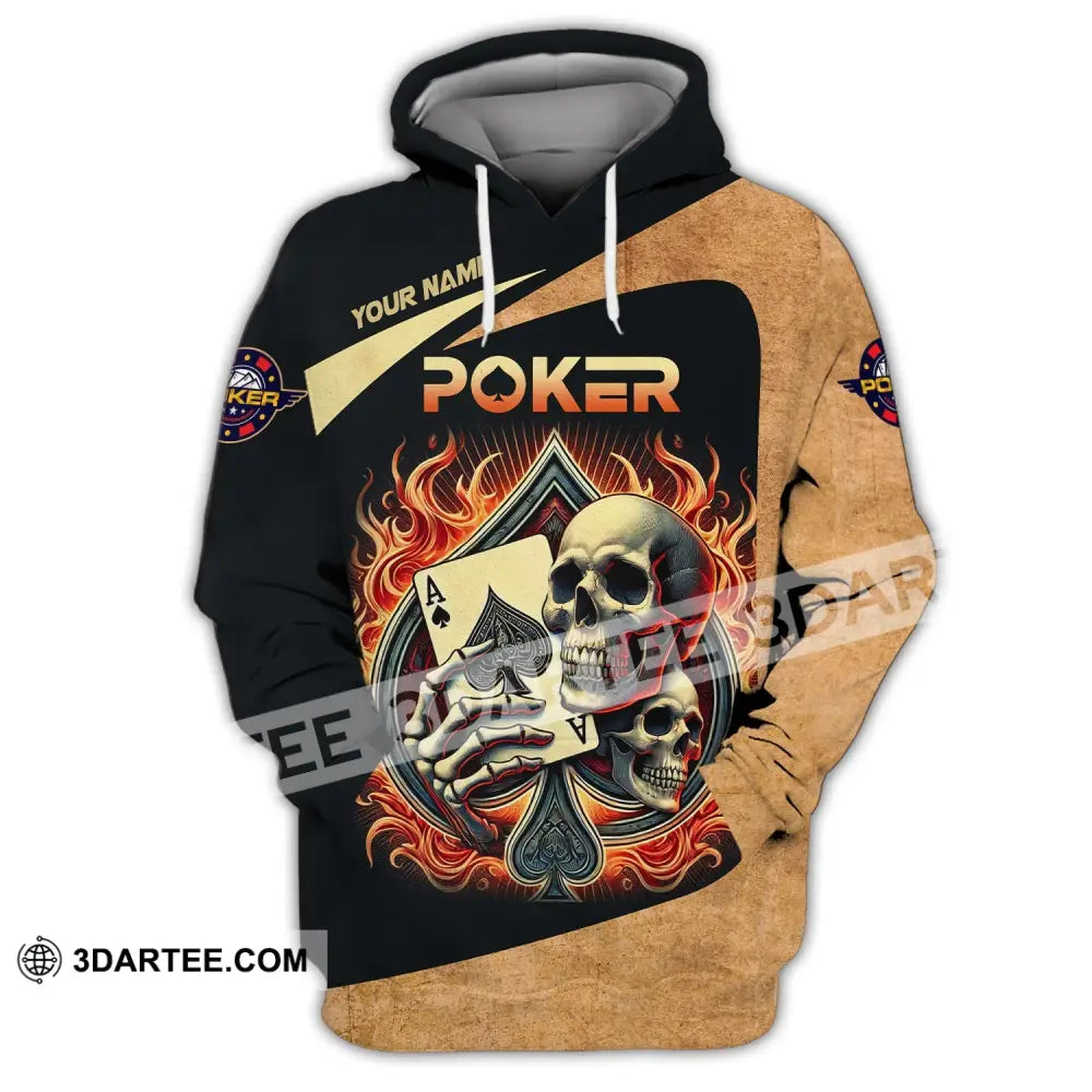 Unisex Shirt Custom Name Poker Casino Hoodie Polo Long Sleeve / S T-Shirt