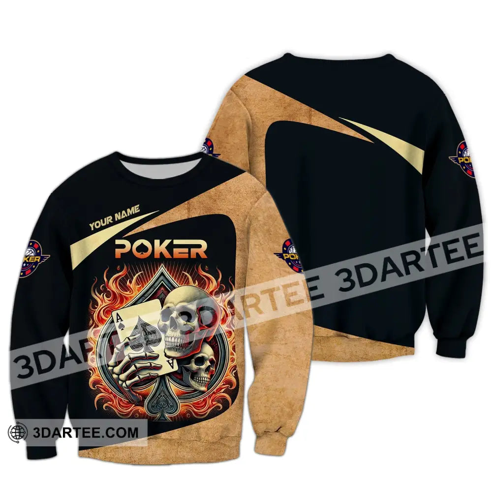 Unisex Shirt Custom Name Poker Casino Hoodie Polo Long Sleeve / S T-Shirt