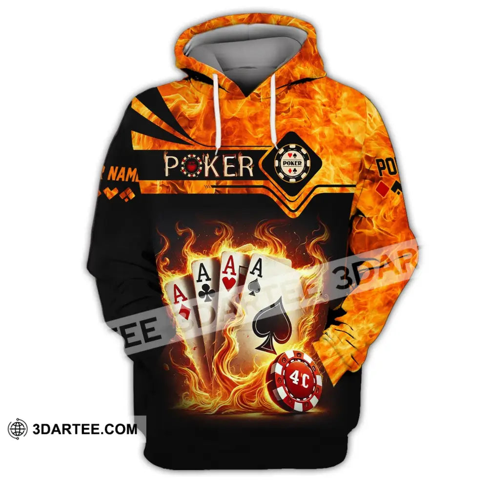 Unisex Shirt Custom Name Poker Casino Hoodie Polo Long Sleeve / S T-Shirt