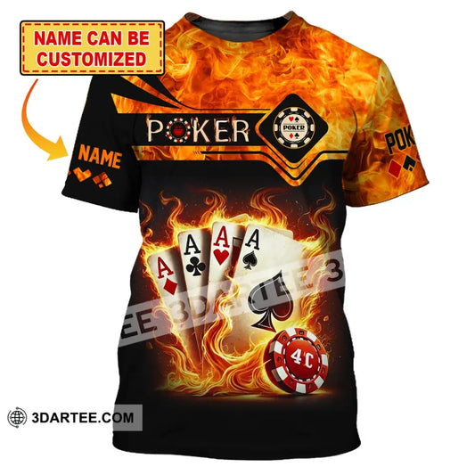 Unisex Shirt Custom Name Poker Casino Hoodie Polo Long Sleeve T-Shirt