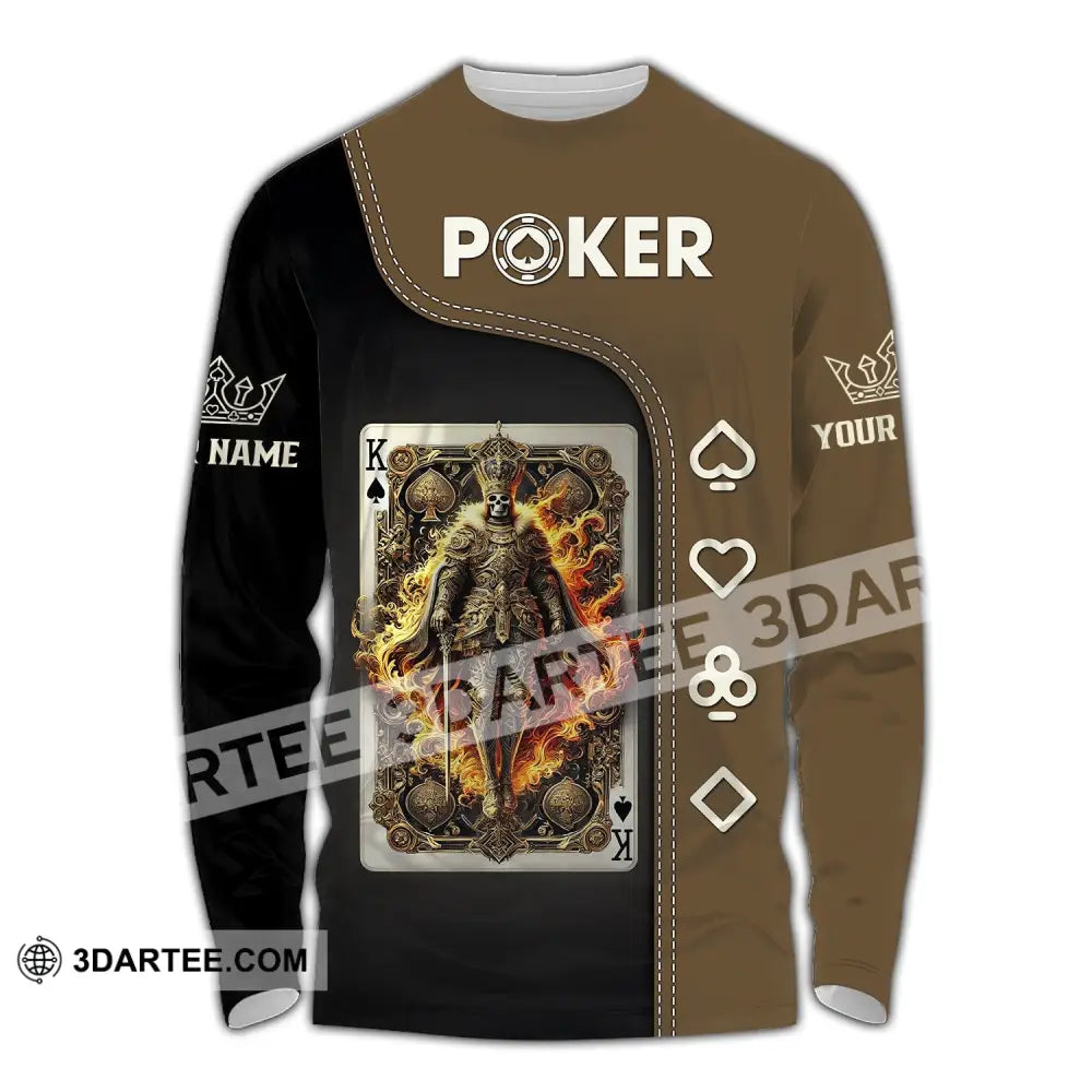 Unisex Shirt Custom Name Poker Gift For Lover Long Sleeve / S T-Shirt