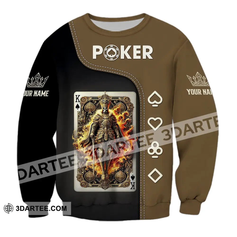 Unisex Shirt Custom Name Poker Gift For Lover Long Sleeve / S T-Shirt