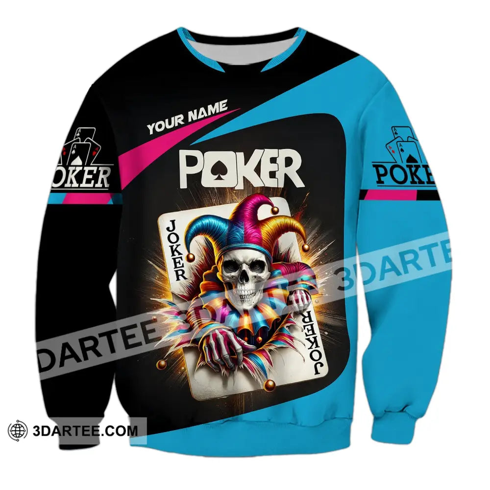 Unisex Shirt Custom Name Poker Gift For Lover Long Sleeve / S T-Shirt