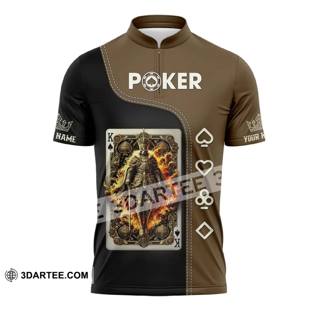 Unisex Shirt Custom Name Poker Gift For Lover Zipper Polo / S T-Shirt