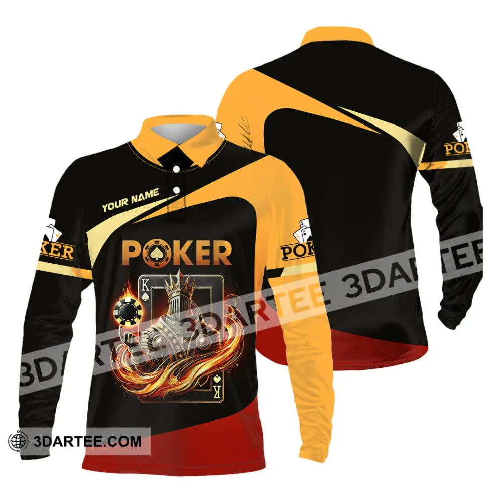 Unisex Shirt Custom Name Poker Gift Long Sleeve Polo / S T-Shirt