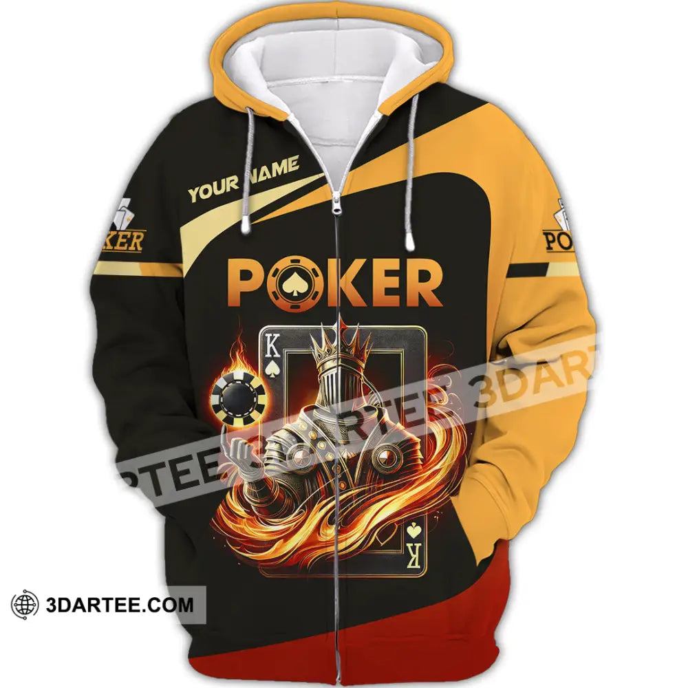 Unisex Shirt Custom Name Poker Gift Zipper Hoodie / S T-Shirt