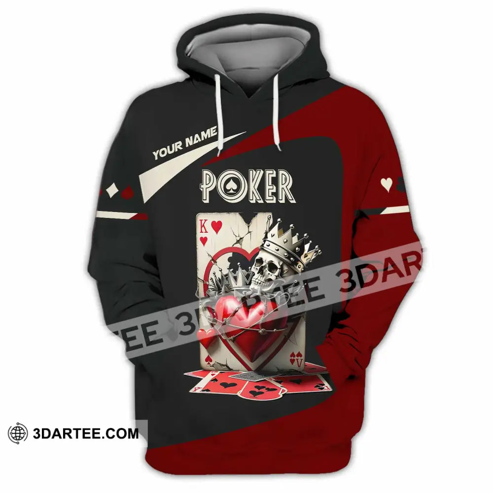 Unisex Shirt Custom Name Poker Hoodie Polo Long Sleeve / S T-Shirt