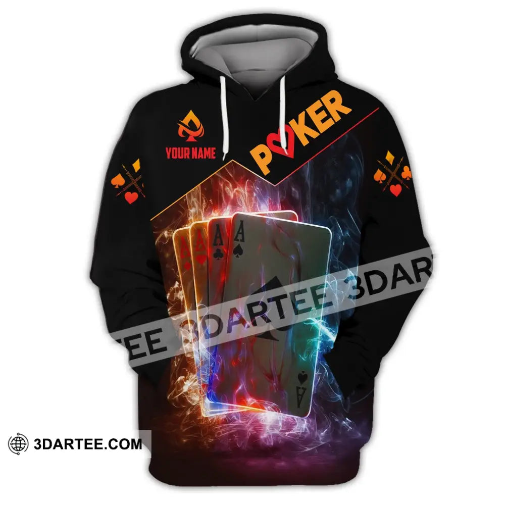 Unisex Shirt Custom Name Poker King T-Shirt Hoodie Long Sleeve Casino / S T-Shirt