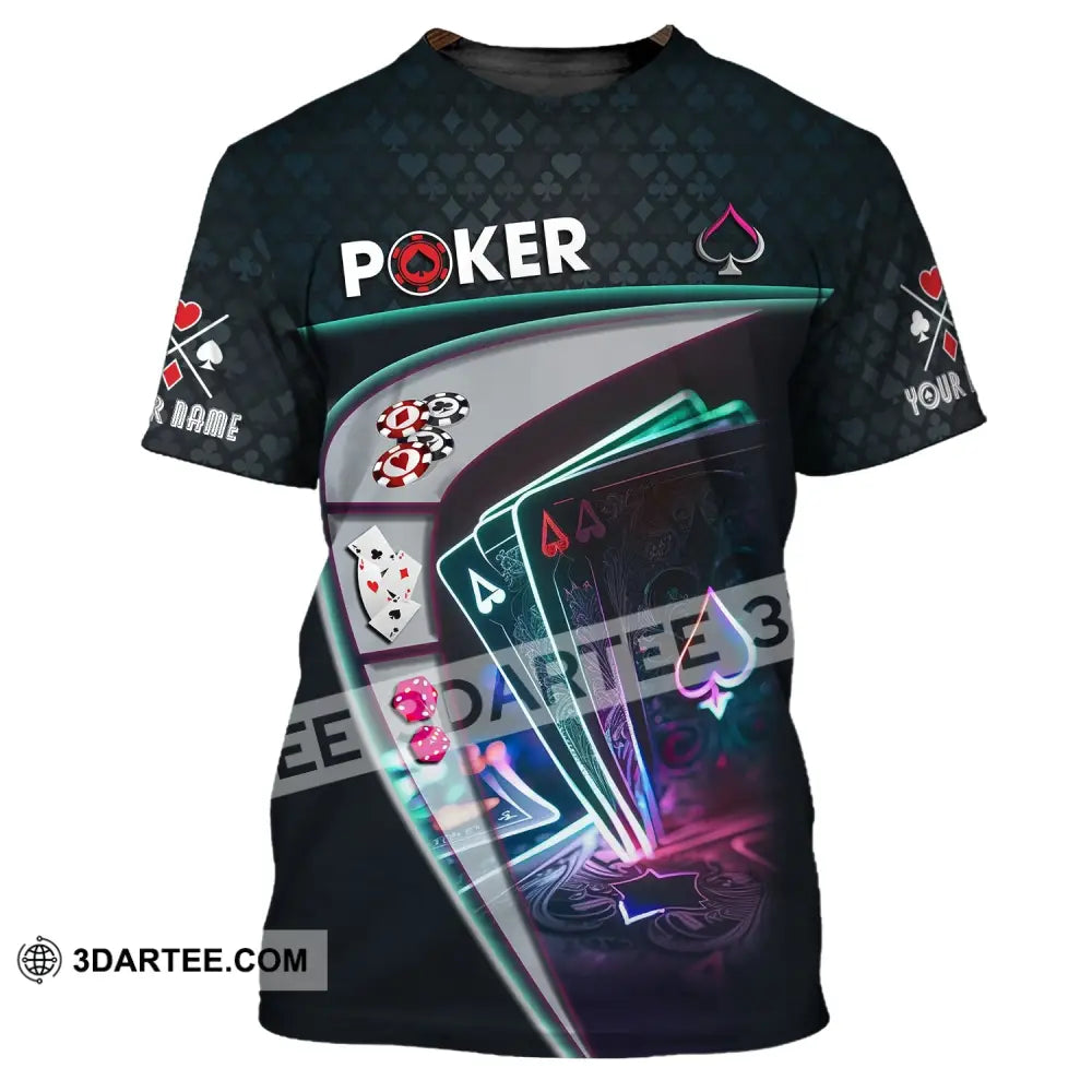 Unisex Shirt Custom Name Poker T-Shirt Hoodie Casino Gift / S