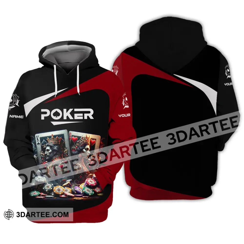 Unisex Shirt Custom Name Poker T-Shirt Hoodie Player Gift / S