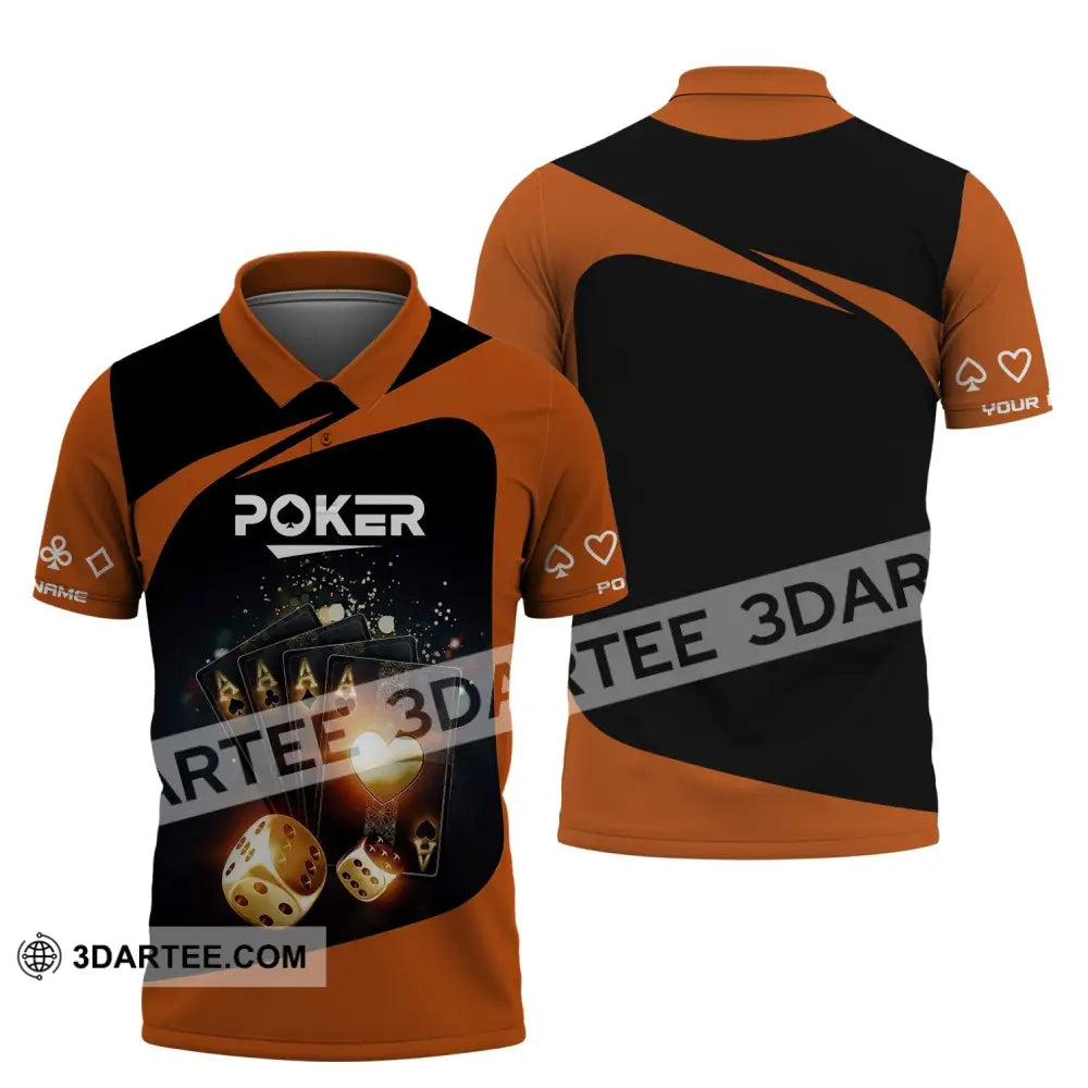 Unisex Shirt Custom Name Poker T-Shirt Polo Casino