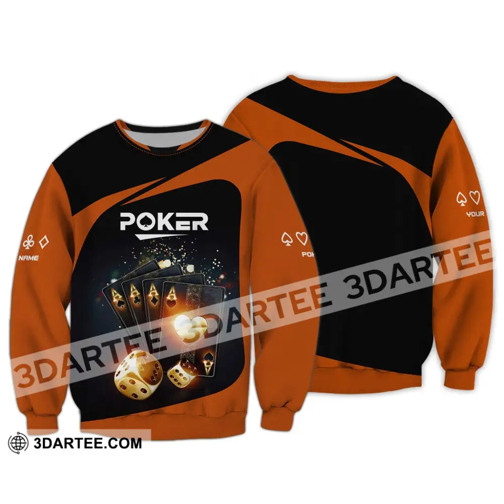 Unisex Shirt Custom Name Poker T-Shirt Polo Casino