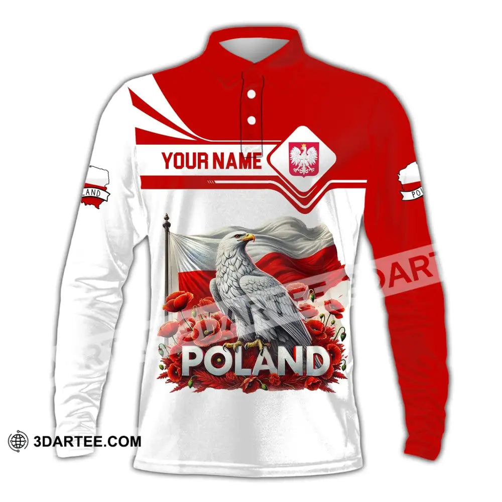 Unisex Shirt Custom Name Poland Polo Long Sleeve Gift / S T-Shirt