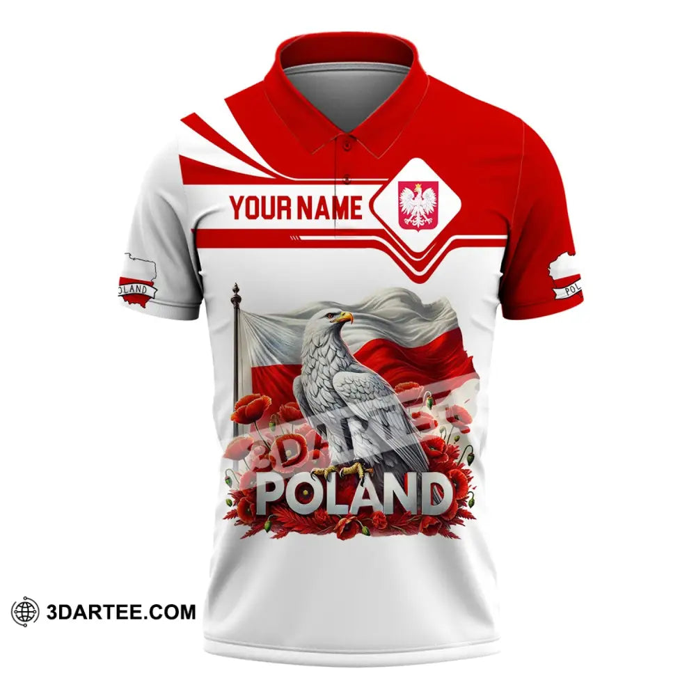 Unisex Shirt Custom Name Poland Polo Long Sleeve Gift / S T-Shirt