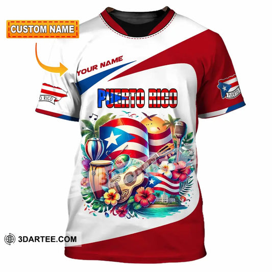 Unisex Shirt Custom Name Puerto Rico Gift For Lover T-Shirt