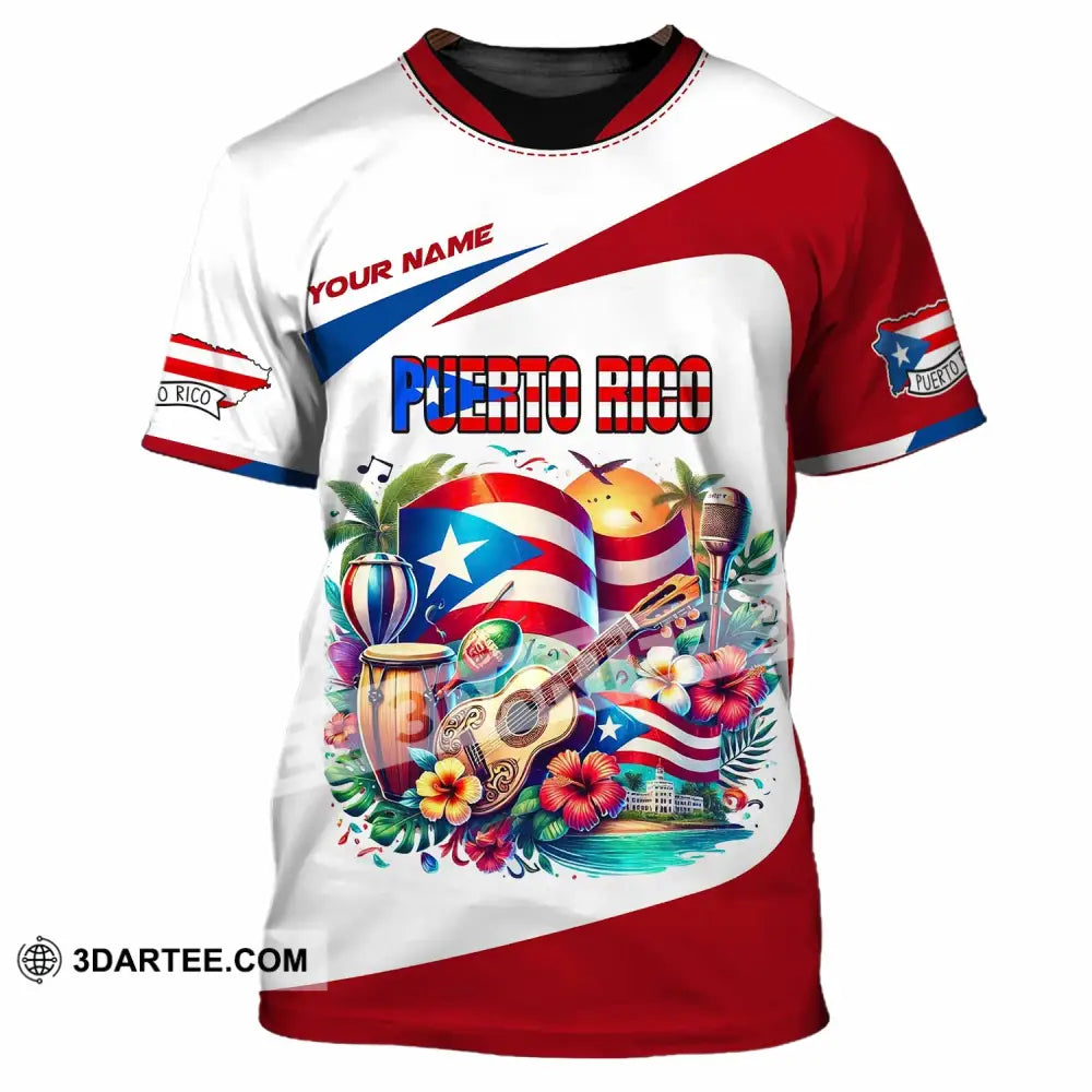 Unisex Shirt Custom Name Puerto Rico Gift For Lover T-Shirt / S T-Shirt