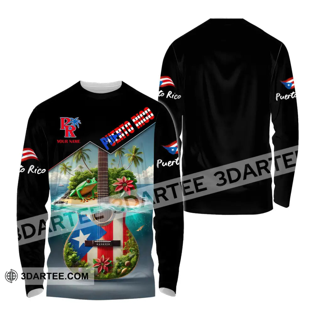 Unisex Shirt Custom Name Puerto Rico Lover Polo Long Sleeve Gift / S T-Shirt