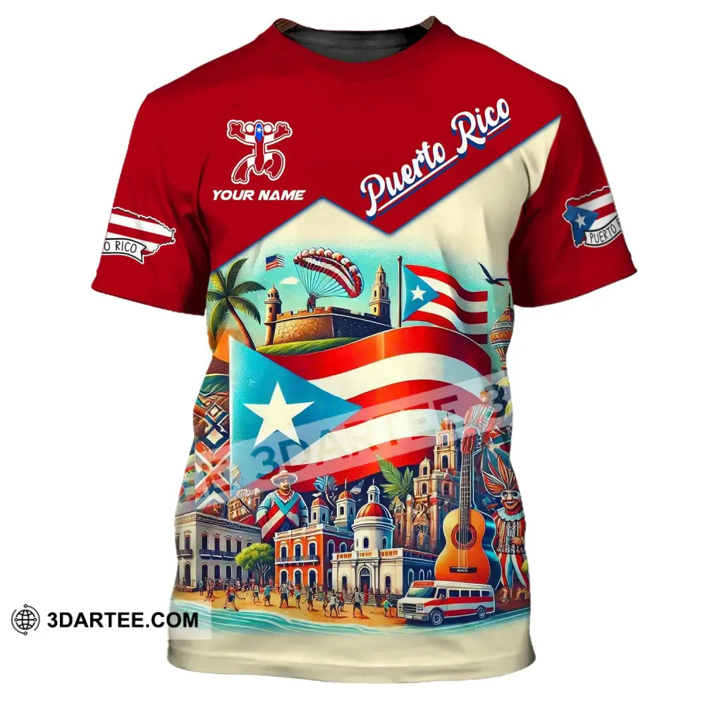 Unisex Shirt Custom Name Puerto Rico Polo Long Sleeve Gift T-Shirt / S T-Shirt