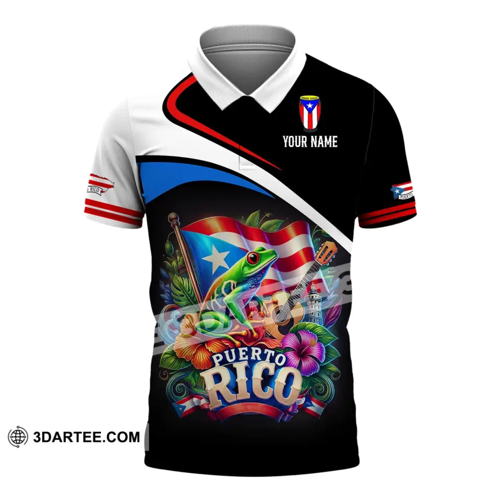 Unisex Shirt - Custom Name Puerto Rico Polo / S T-Shirt