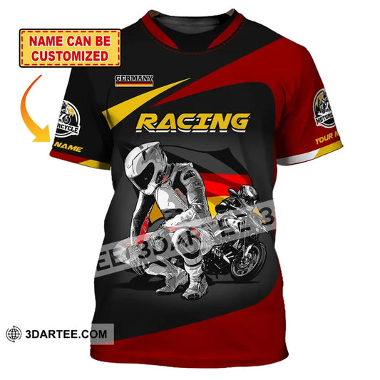 Unisex Shirt Custom Name Racing Germany Polo Long Sleeve Motorcycle T-Shirt