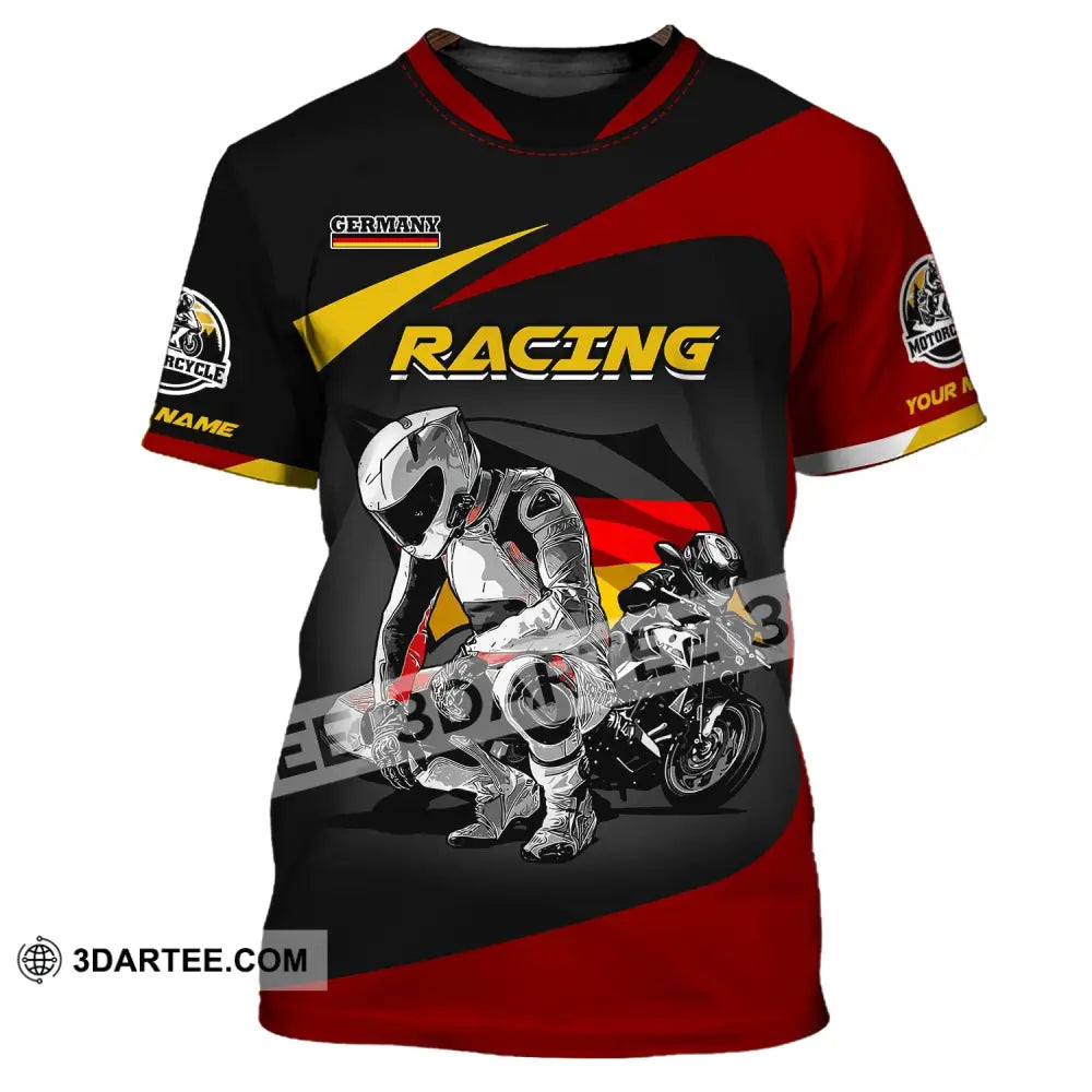 Unisex Shirt Custom Name Racing Germany Polo Long Sleeve Motorcycle T-Shirt / S