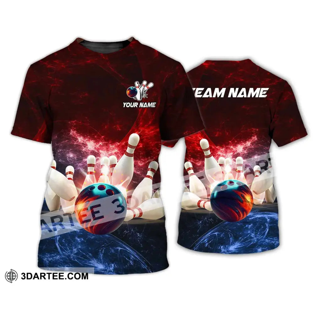 Unisex Shirt - Custom Name Red Bowling T-Shirt / S T-Shirt