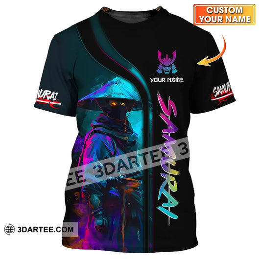 Unisex Shirt - Custom Name Samurai Colorful T-Shirt