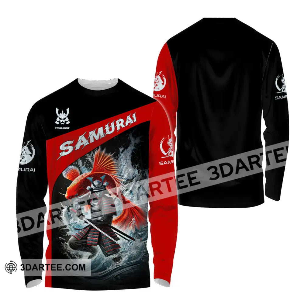 Unisex Shirt Custom Name Samurai Japanese T-Shirt Lover Gift Long Sleeve / S T-Shirt