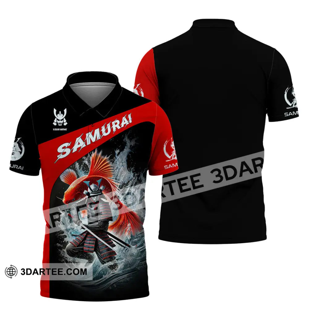 Unisex Shirt Custom Name Samurai Japanese T-Shirt Lover Gift Polo / S T-Shirt