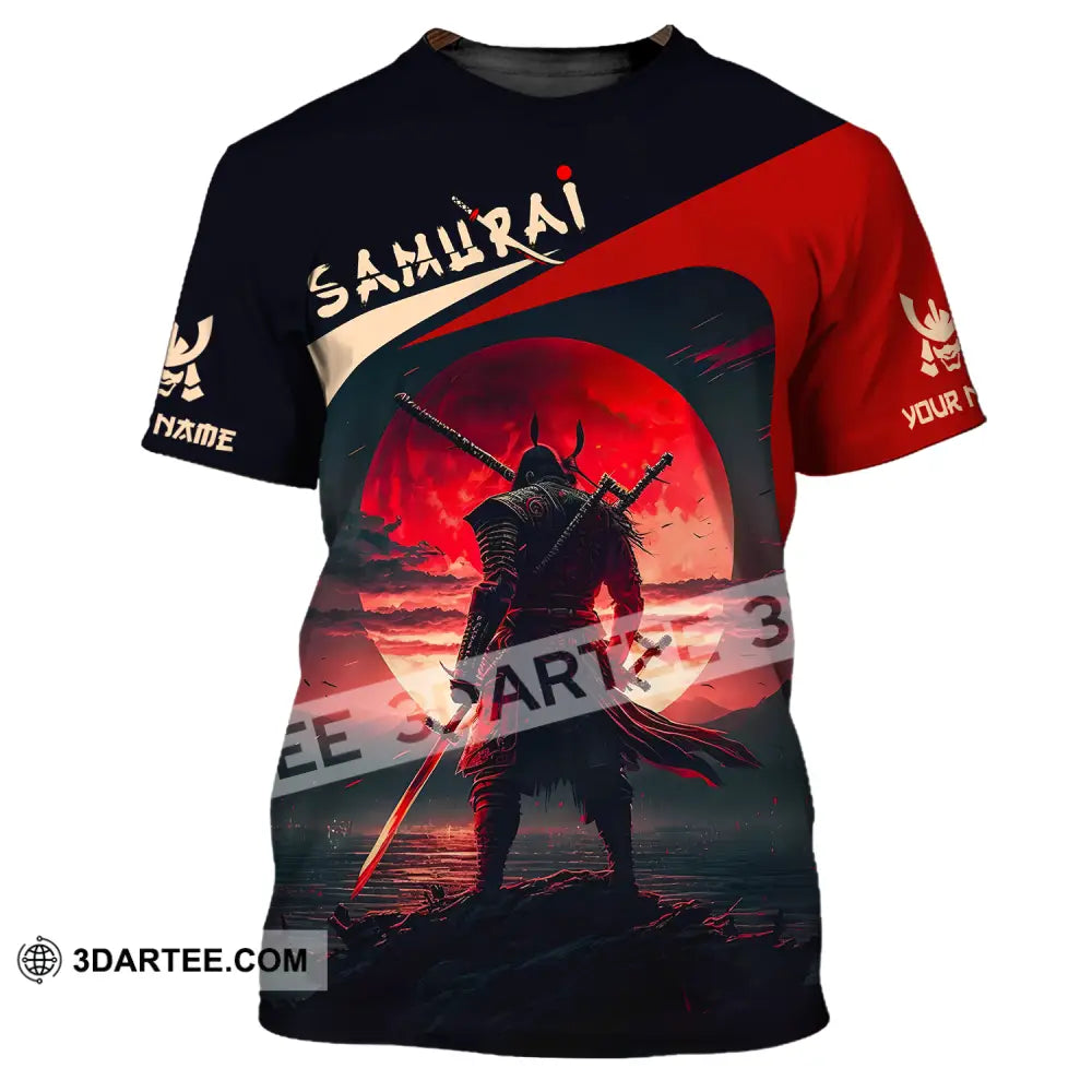 Unisex Shirt - Custom Name Samurai Red Black T-Shirt / S T-Shirt