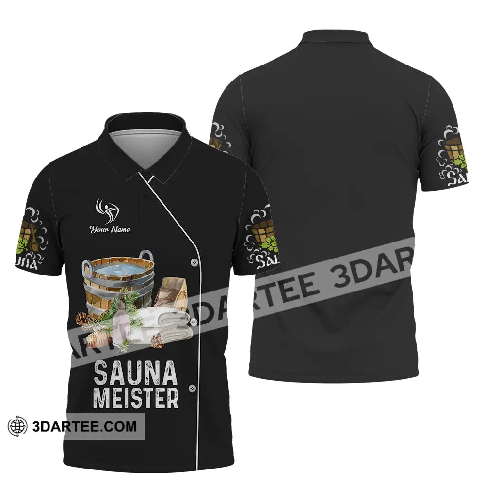 Unisex Shirt - Custom Name Sauna Meister Polo / S T-Shirt