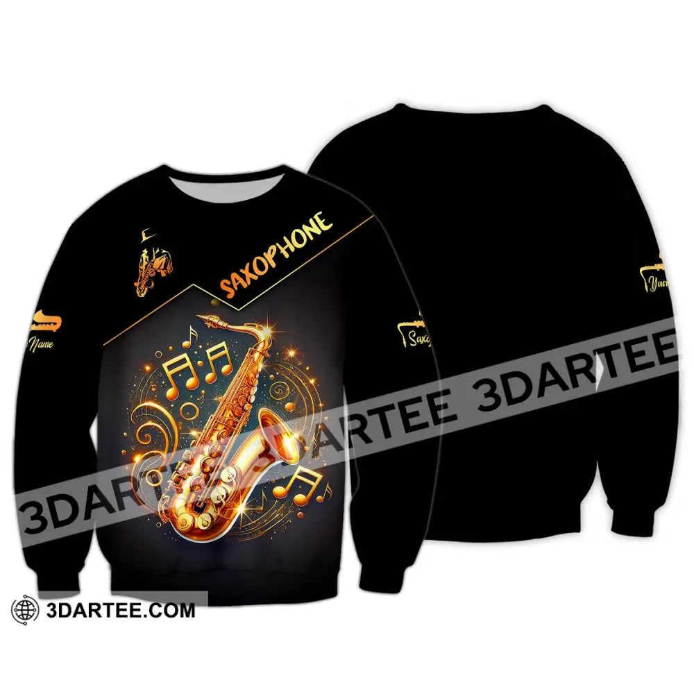 Unisex Shirt Custom Name Saxophone Lover Polo Long Sleeve Gift / S T-Shirt