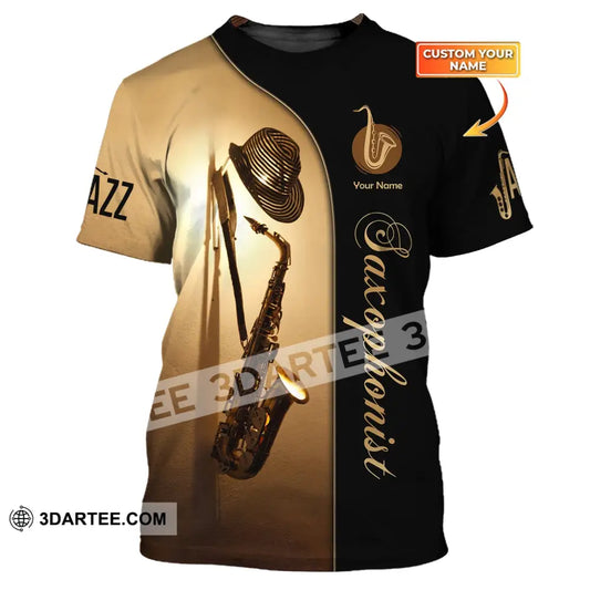 Unisex Shirt Custom Name Saxophone T-Shirt Sax Player Shirts Saxophonist Gift