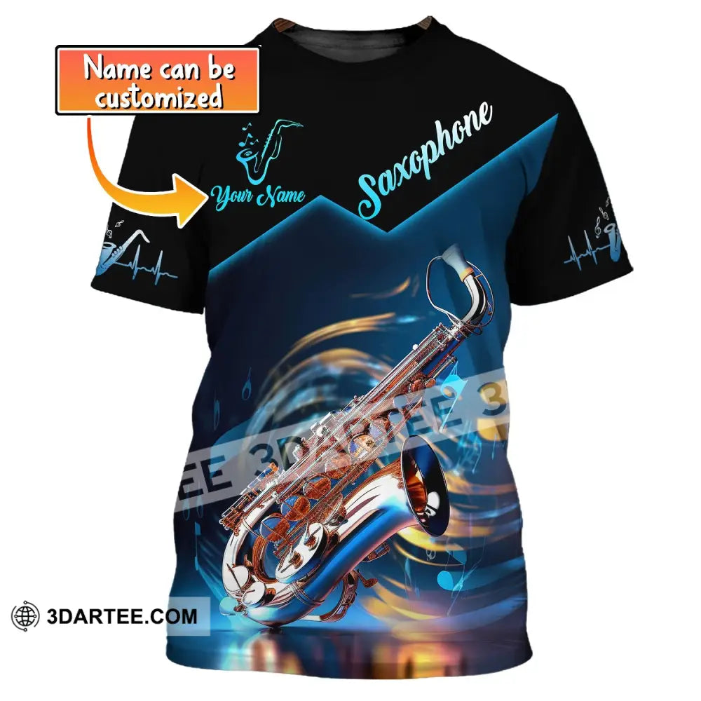 Unisex Shirt Custom Name Saxophone T-Shirt Sax Player Shirts Saxophonist Gift