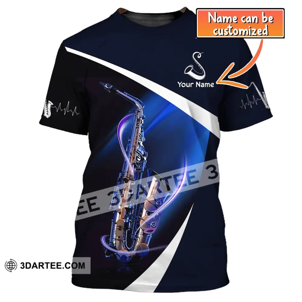 Unisex Shirt Custom Name Saxophone T-Shirt Sax Player Shirts Saxophonist Gift