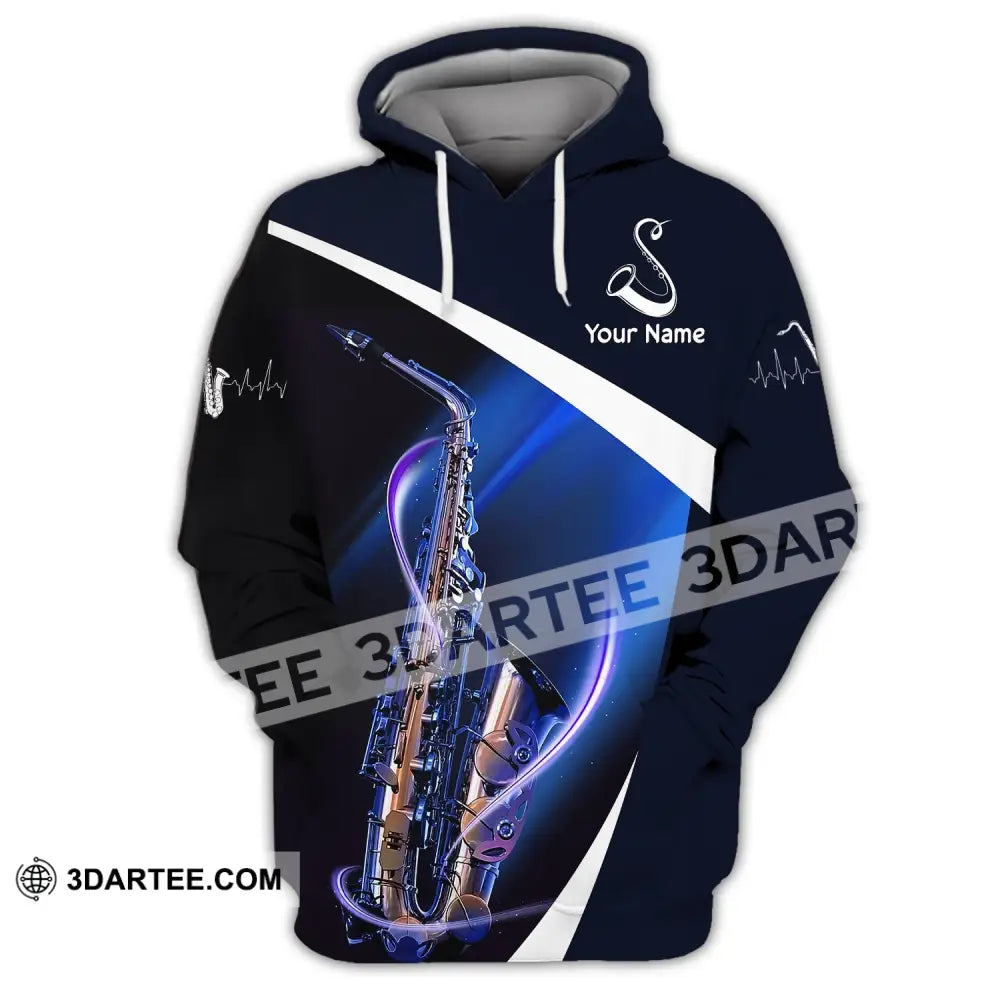 Unisex Shirt Custom Name Saxophone T-Shirt Sax Player Shirts Saxophonist Gift Hoodie / S