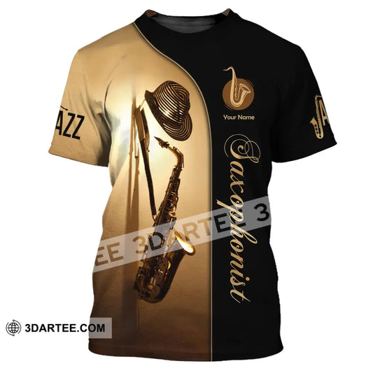 Unisex Shirt Custom Name Saxophone T-Shirt Sax Player Shirts Saxophonist Gift / S