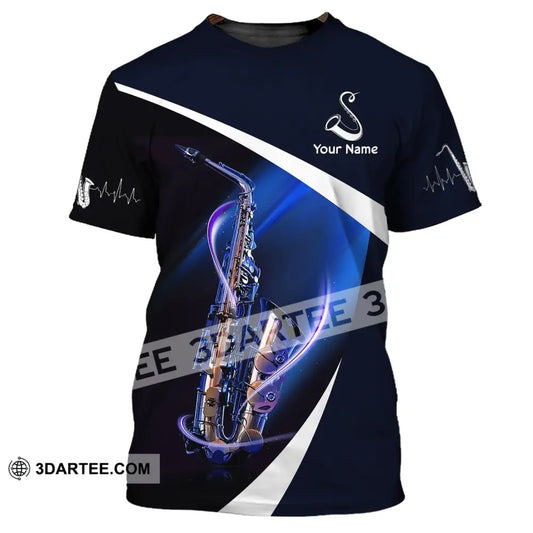 Unisex Shirt Custom Name Saxophone T-Shirt Sax Player Shirts Saxophonist Gift / S