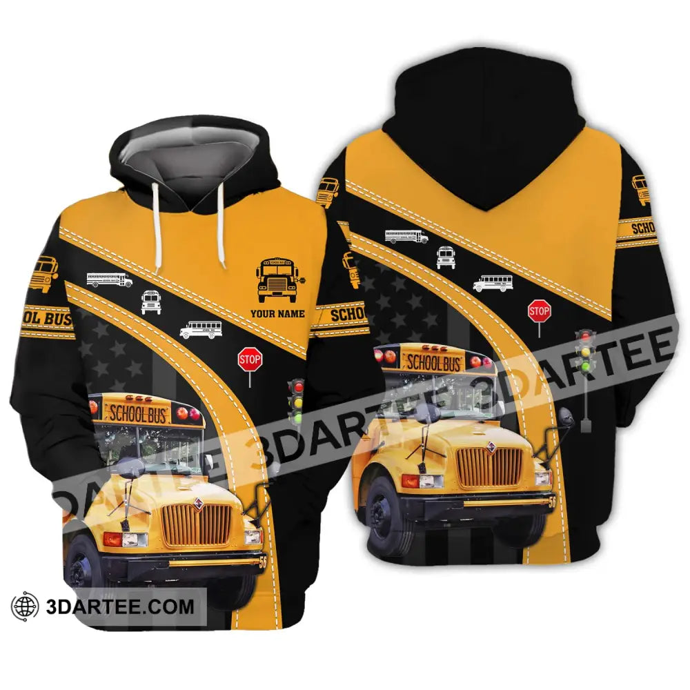 Unisex Shirt - Custom Name School Bus Hoodie / S T-Shirt