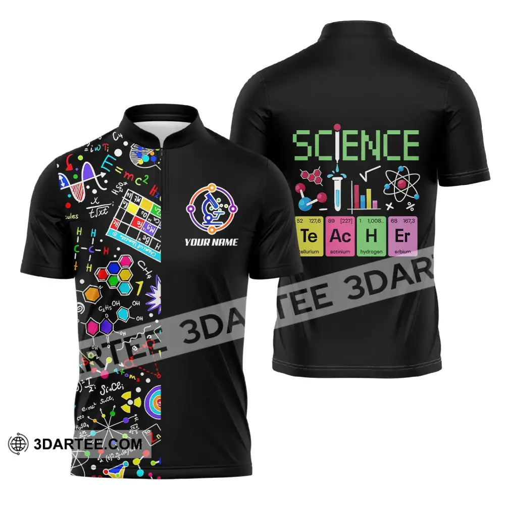 Unisex Shirt - Custom Name Science Zipper Polo / S T-Shirt