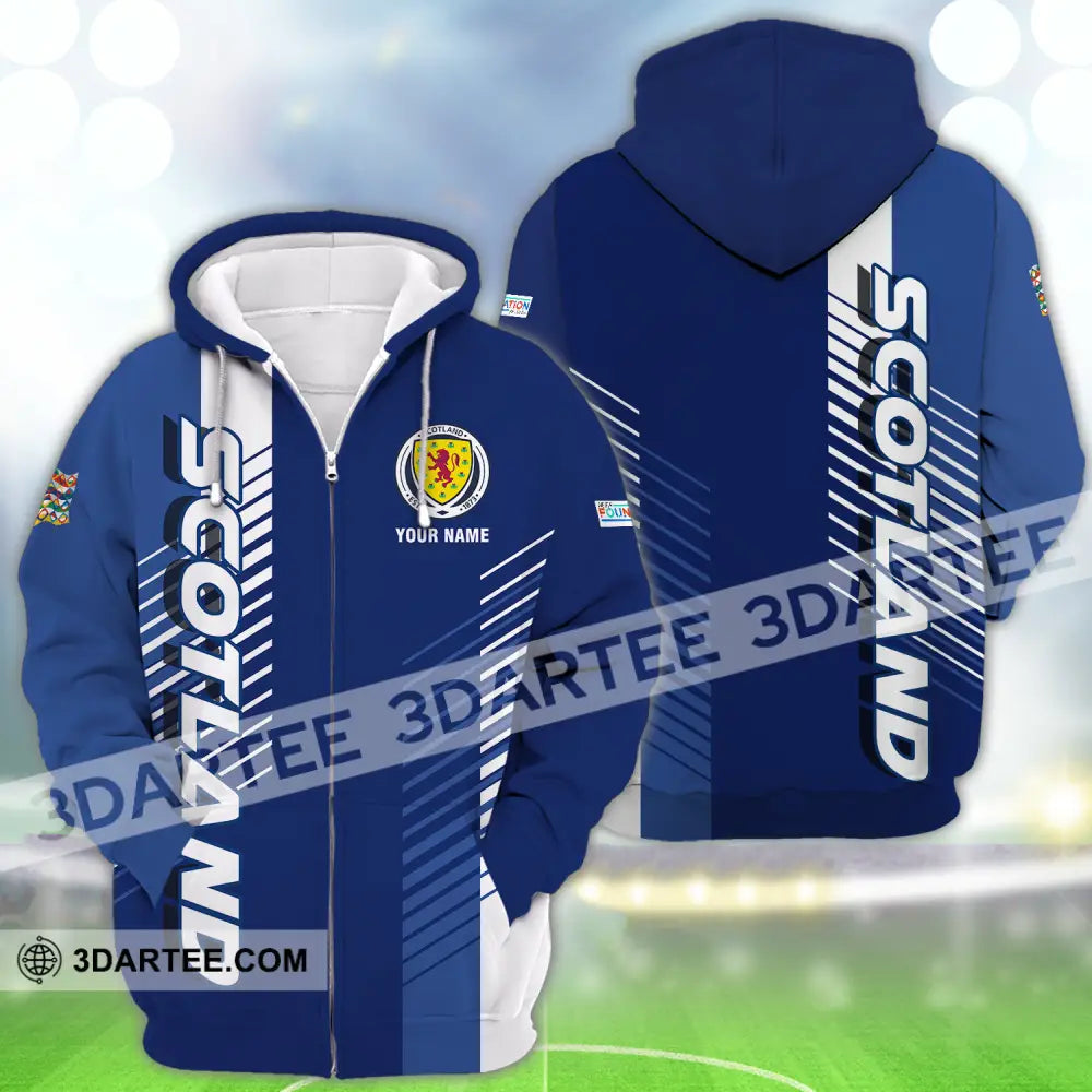 Unisex Shirt - Custom Name Scotland Euro 2024 Zipper Hoodie / S T-Shirt