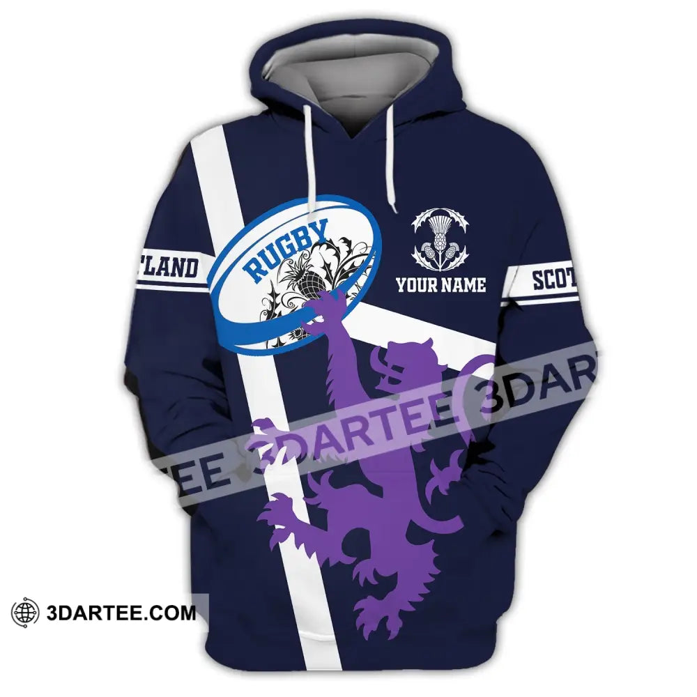 Unisex Shirt Custom Name Scotland Hoodie Rugby Lover T-Shirt / S