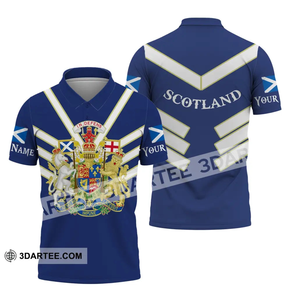 Unisex Shirt Custom Name Scotland In Defens T-Shirt Polo / S