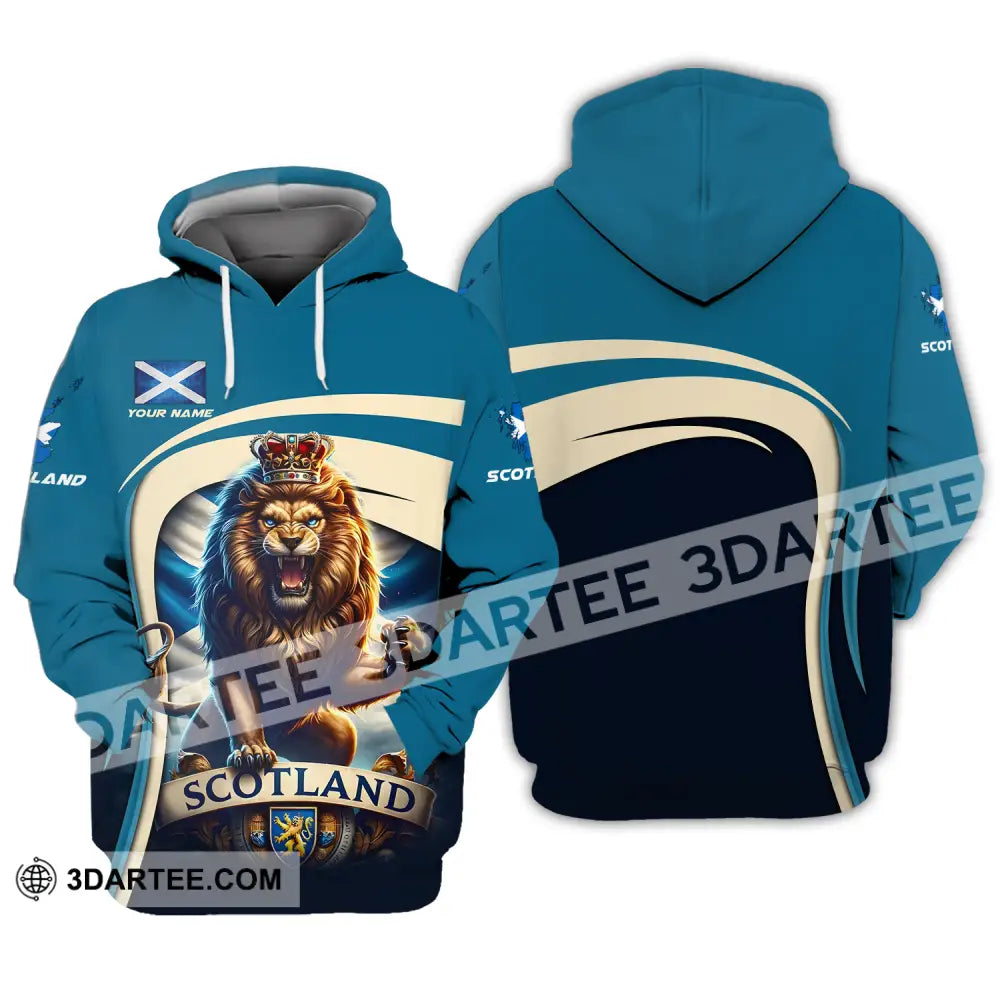 Unisex Shirt - Custom Name Scotland Lion Hoodie / S T-Shirt