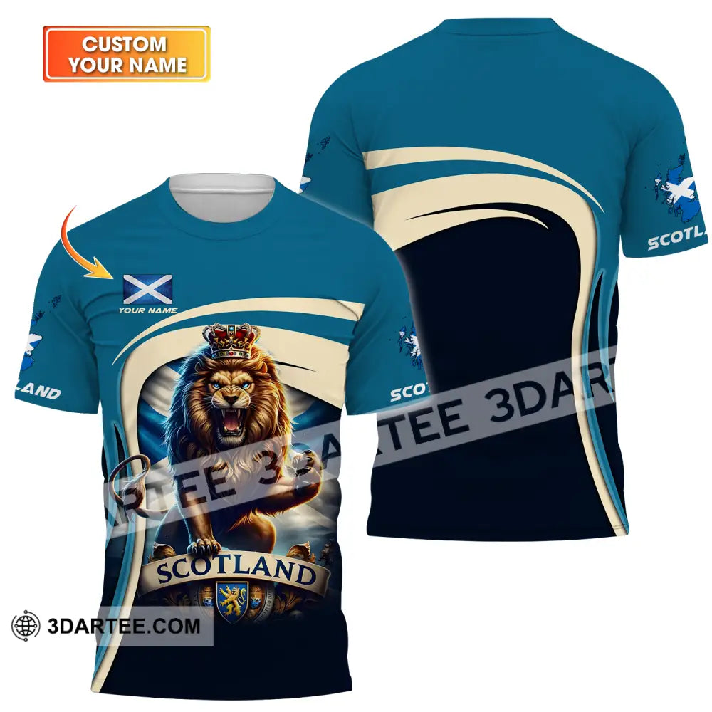 Unisex Shirt - Custom Name Scotland Lion T-Shirt